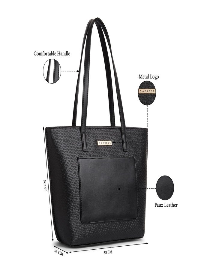 كابريس حقيبة تسوق متوسطة الحجم من كابريس فريدا للنساء | تصميم أنيق ومتين ومتعدد الجيوب للعمل والسفر والتسوق | سعة كبيرة، أحزمة مريحة، مثالية للأجهزة اللوحية والأغراض الأساسية (أسود) - Image 3